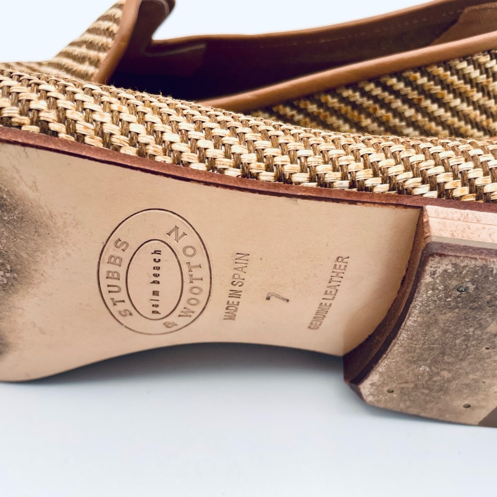 Women’s Stubbs & Wootton Tan Woven Raffia Loafers - Picture 8 of 8